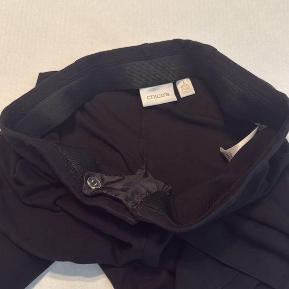 Chico's The Ultimate Fit Black Ponte Wide-Leg Crop Pants Size M/8 - Picture 10 of 15